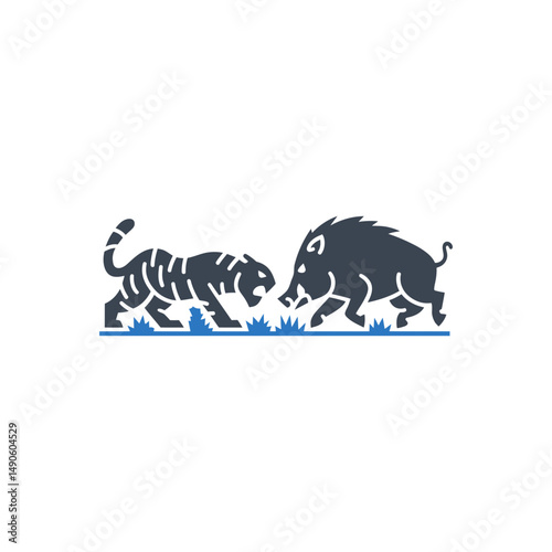 Bull Tiger Confrontation Icon