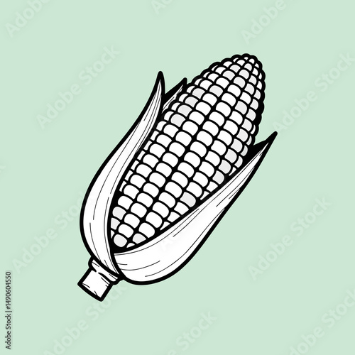 hand draw vector illustration of a corn