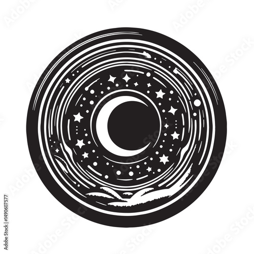Ultimate Frisbee Silhouette line art vector illustration on white background