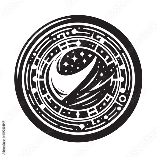 Ultimate Frisbee Silhouette line art vector illustration on white background