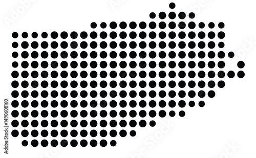 Symbol Map Of the County Boyle (Kentucky, US) showing the County with a few black dots