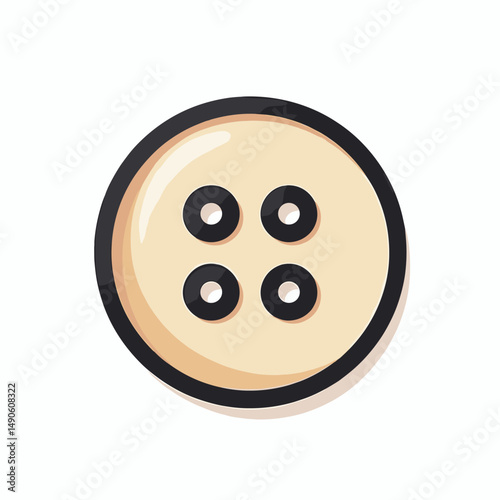 sewing button with three holes  white and black