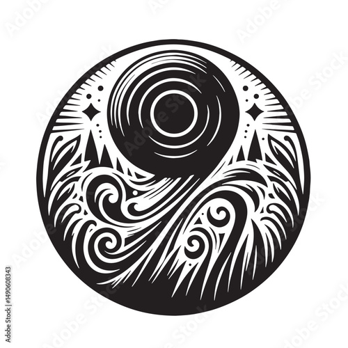 Ultimate Frisbee Silhouette line art vector illustration on white background