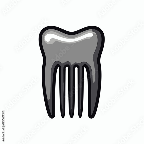 gray tooth icon with black comb brush