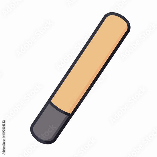 cartoon pill capsule with brown body and gray top