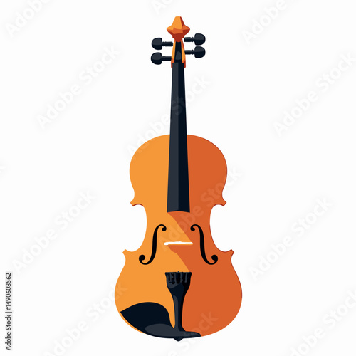 orange violin with black fittings