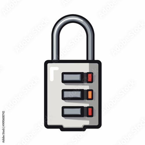 secure encryption lock icon  white and gray digital password protection