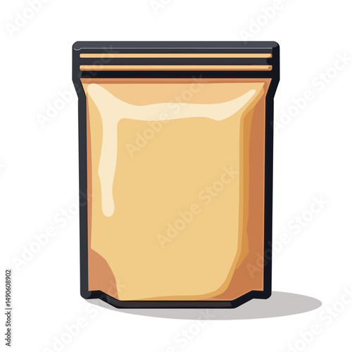 yellow peanut butter jar with brown label  stock illustration