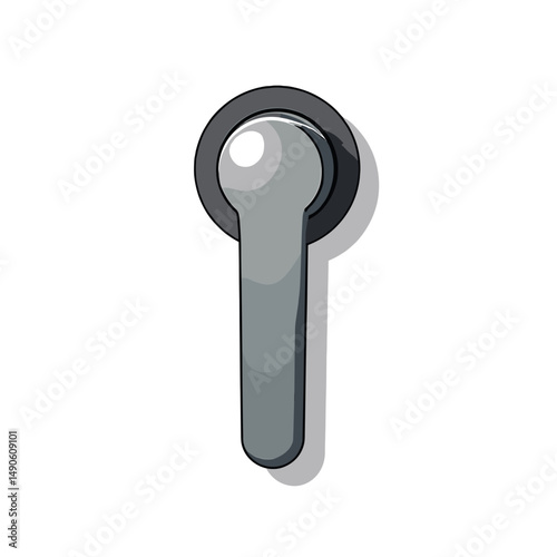 glossy gray door knob with shadow effect