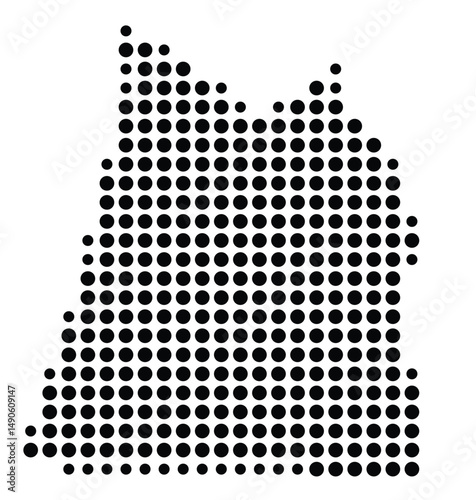 Symbol Map Of the County Clinton (Kentucky, US) showing the County with a few black dots