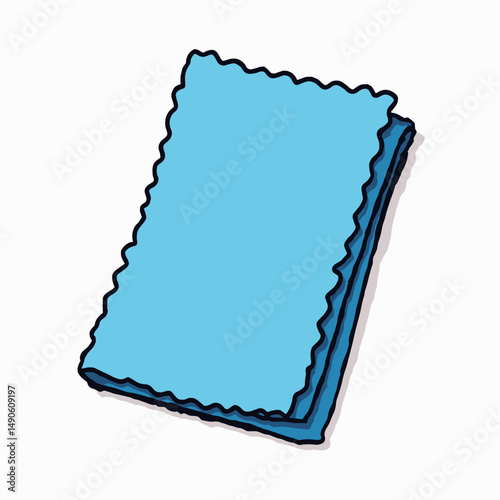 blue folded towel with ruffled edges