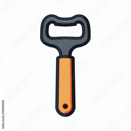 vintage orange key with black handle