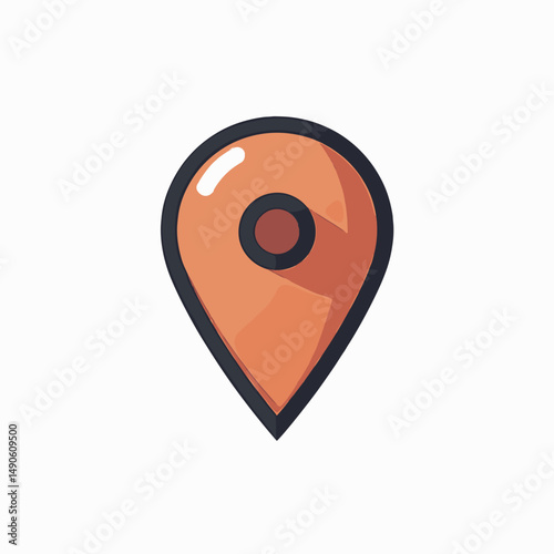 vibrant orange location pin icon with shiny reflection Free Download vibrant orange location pin icon with shiny reflection - GFXLoad