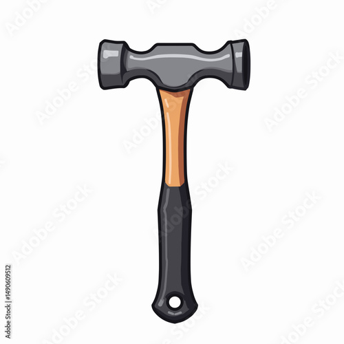 cartoon hammer with black handle and brown head