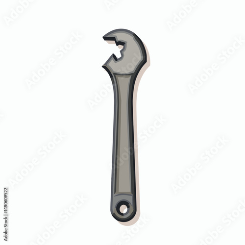wrench tool with black handle and silver head