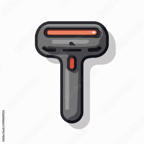 modern hair dryer with red light  gray and black design