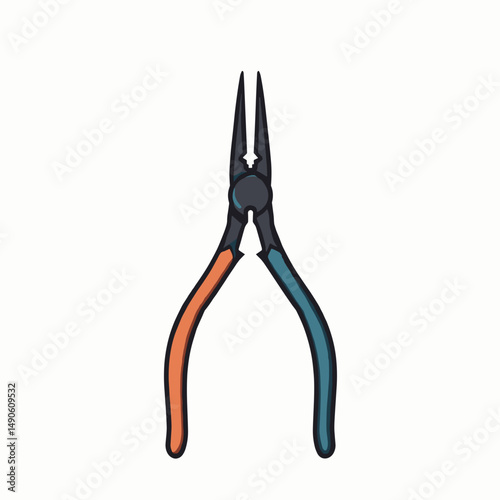 colorful scissors with blue, orange, and green handles  crafting tool illustrations