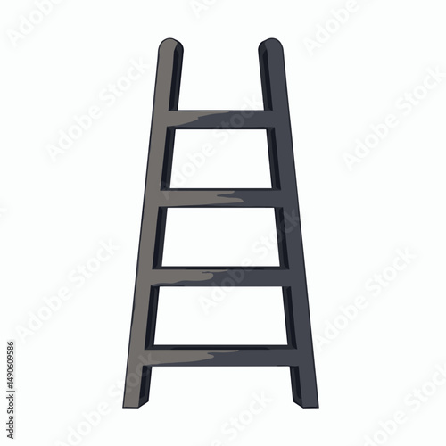 ladder icon with shadow effect in black and white