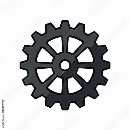 industrial gear icon with black and white colors