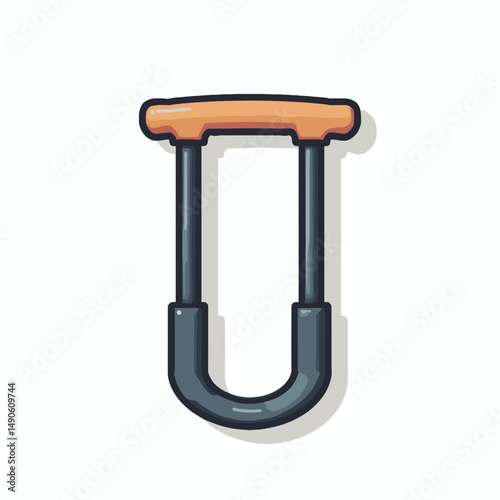 cartoon ushaped clamp with orange handle
