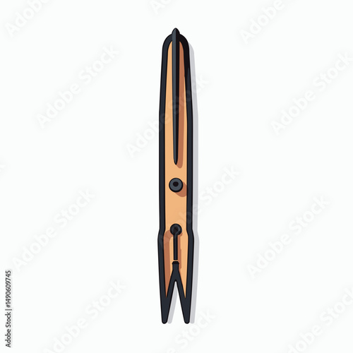 wooden clothespin with black accents