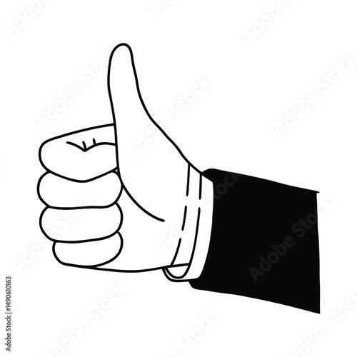 Classic thumbs up clipart for approval and positivity