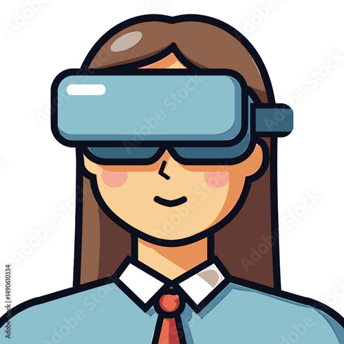 virtual reality experience with female user