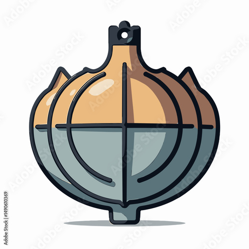 cartoon illustration of a vintage olive oil bottle with metal cap