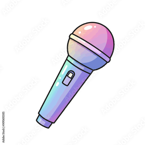 Colorful microphone cartoon vector