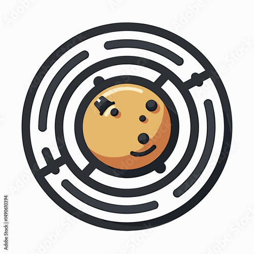 moon landing illustration with smiling astronaut