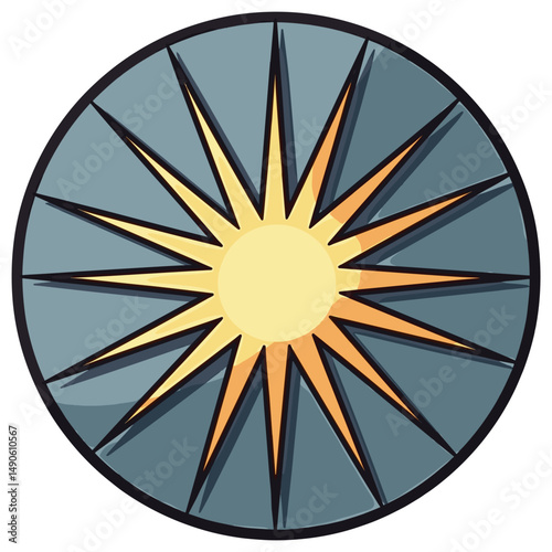 vibrant sunburst illustration with blue and yellow hues