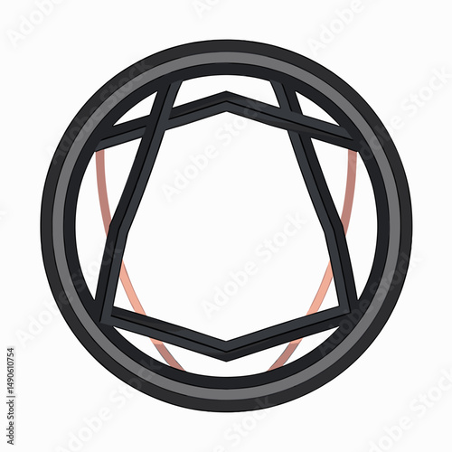 mystical circular symbol with red and black elements