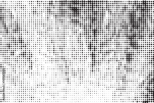 Monochrome Dot Wave Texture Pattern , Black and white wave texture created from circular halftone dots. Gives a flowing and stylish retro-futuristic look for posters, packaging, or background