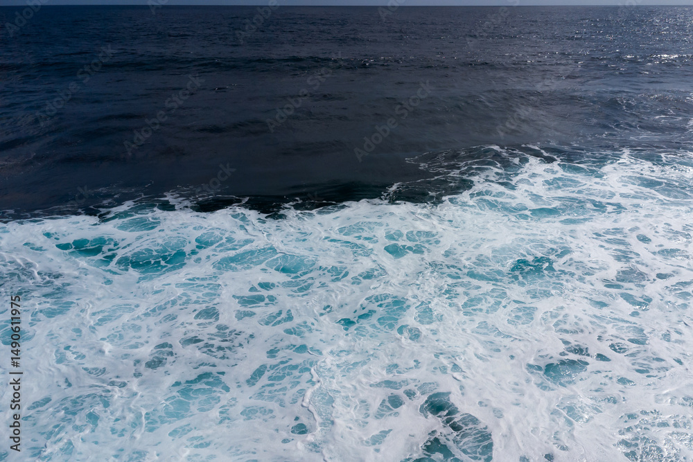 Fototapeta premium raging powerful ocean waves aerial view