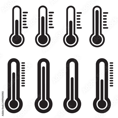 set vector various Thermometer Icons line art outline