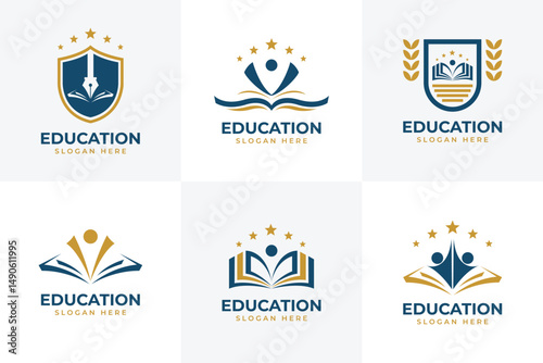 Set of Education logo design, Academic logo design, University logo design logo template