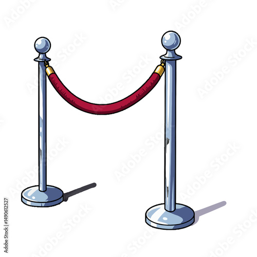 Queue barrier cartoon vector
