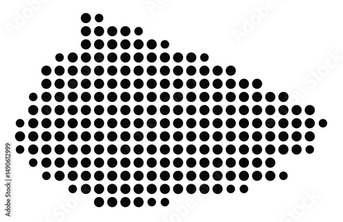 Symbol Map Of the County Spencer (Kentucky, US) showing the County with a few black dots