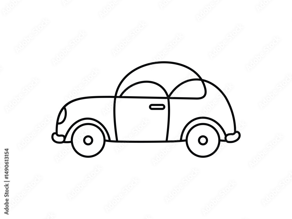 Fototapeta premium Hand draw toy car illustration vector image template