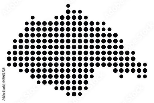 Symbol Map Of the County Wolfe (Kentucky, US) showing the County with a few black dots