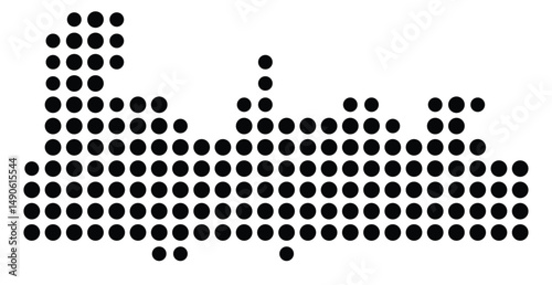 Symbol Map Of the County Hampden (Massachusetts, US) showing the County with a few black dots
