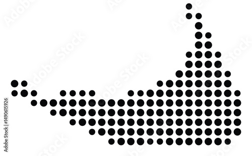 Symbol Map Of the County Nantucket (Massachusetts, US) showing the County with a few black dots