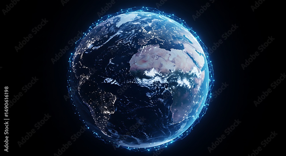 Obraz premium Digital earth globe illustration