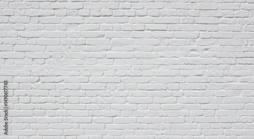 White brick wall background texture for interior and exterior design and architectural use case