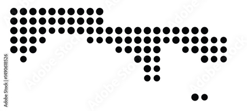 Symbol Map Of the County Mackinac (Michigan, US) showing the County with a few black dots