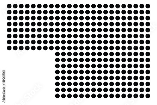 Symbol Map Of the County Montcalm (Michigan, US) showing the County with a few black dots