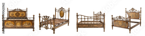 Vintage ornate bed designs with intricate carvings and details
