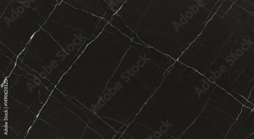 Black marble texture background, dark stone surface with white veins for floor and wall design 100
