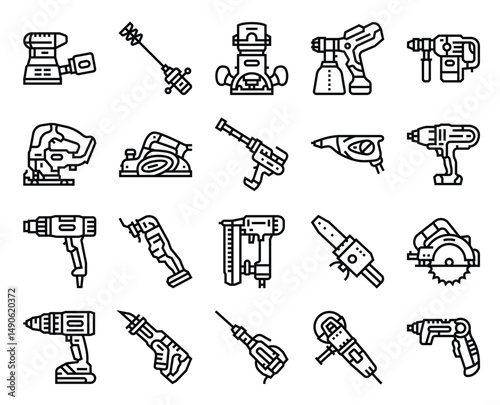Assortment of stylized power tools