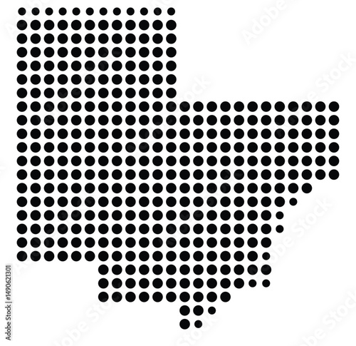 Symbol Map Of the County Carver (Minnesota, US) showing the County with a few black dots